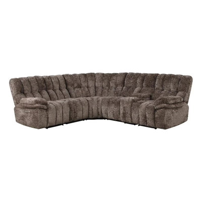 89.4" W Transitional Power Sectional, Dark Brown
