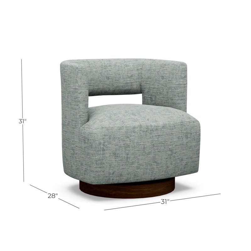 Crystle Swivel Barrel Chair, 9637-49, Walnut