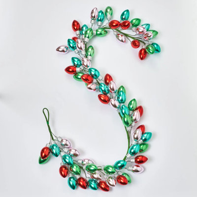 Turquoise, vert, rose et rouge multicolore, ampoules de style rétro, décorations de guirlande festive