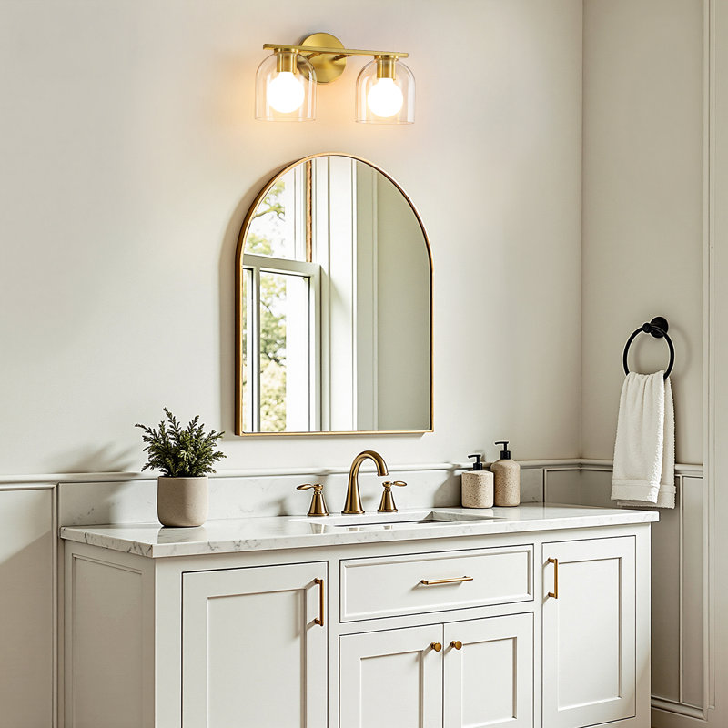 Meola 2-Light Dimmable Vanity Light , Brushed Gold