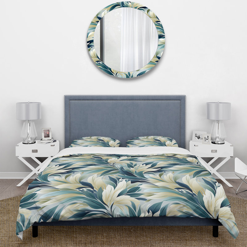 Coastal Symphony Tropical Pattern I - Ensemble de housse de couette tropical, Housse de couette pour très grand lit et 2 très