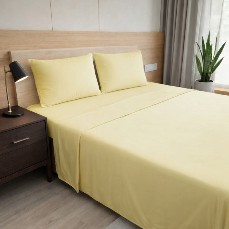Ensemble de draps en bambou ultra doux - ensemble de 4 pièces - infroissable - feuilles de refroidissement avec poches profondes