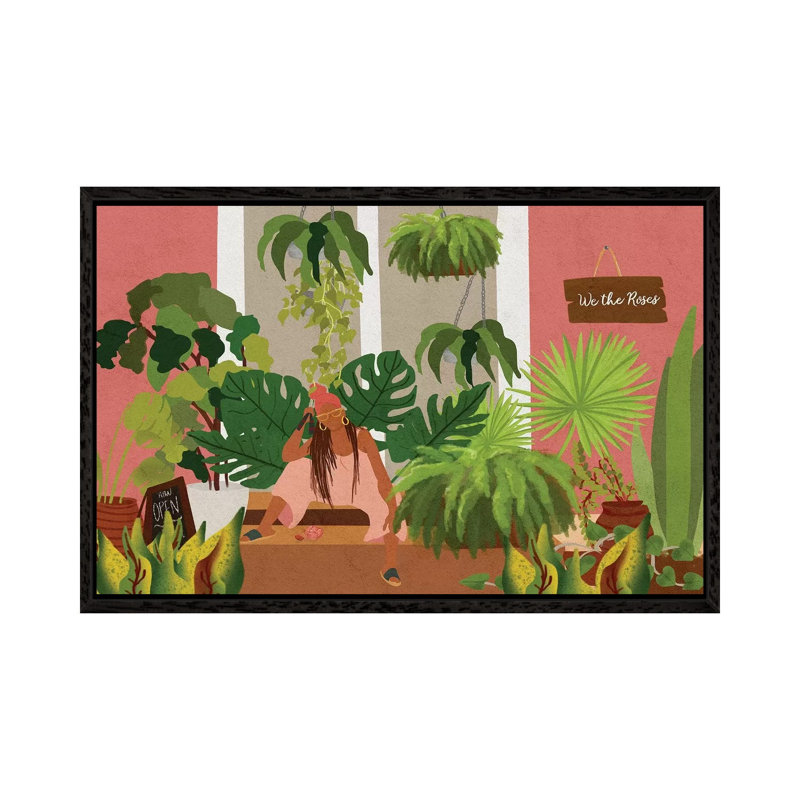 Plant Mom by Reyna Noriega - Print on Canvas, 66.04 cm H x 45.72 cm W, Black Framed