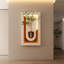Décoration murale réglable en grès à 3 couleurs avec plantes vertes simulées, sculpture d'art 3D - vase en verre, statue de lapin et bandes lumineuses télécommandées, alimenté par USB pour le salon, la chambre à coucher, le couloir
