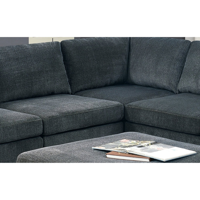 Spacieux canapé modulaire en chenille gris 6 pour le salon, avec coins en coin, fauteuils sans accoudoirs et canapés 6x 3x ultra doux, 2 x 1, luxe classique