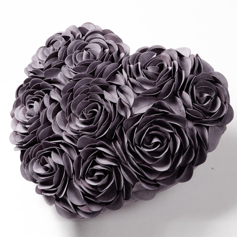  Housse de coussin 3D Flower, Mauve foncé