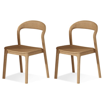 Burlywood Solid back side Chair(Set of 2)