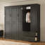 Lit escamotable avec armoire de rangement et tiroirs, tête de lit tapissier Murphy-1596992414