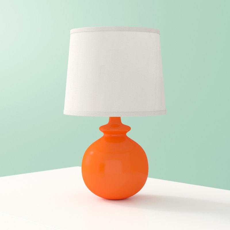 Lampe de table 21 po Abdias, Orange nectar brillant