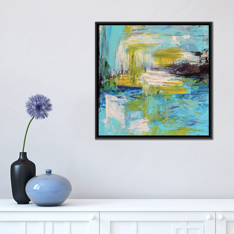 « summer après-midi », impression sur toile, H 18 po x l 18 po x P 1,5 po, Toile encadrée noire, Pas de tapis
