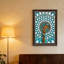 Art mural en toile bleu sarcelle et vitrail doré-133915616