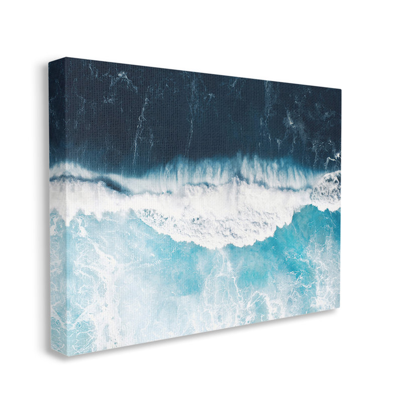 «Crashing Ocean Waves», art mural sur toile par Sissi et Seb, H 36 po x l 48 po