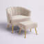Fauteuil demi-tonneau avec repose-pieds de 26 po Latonia-879300666