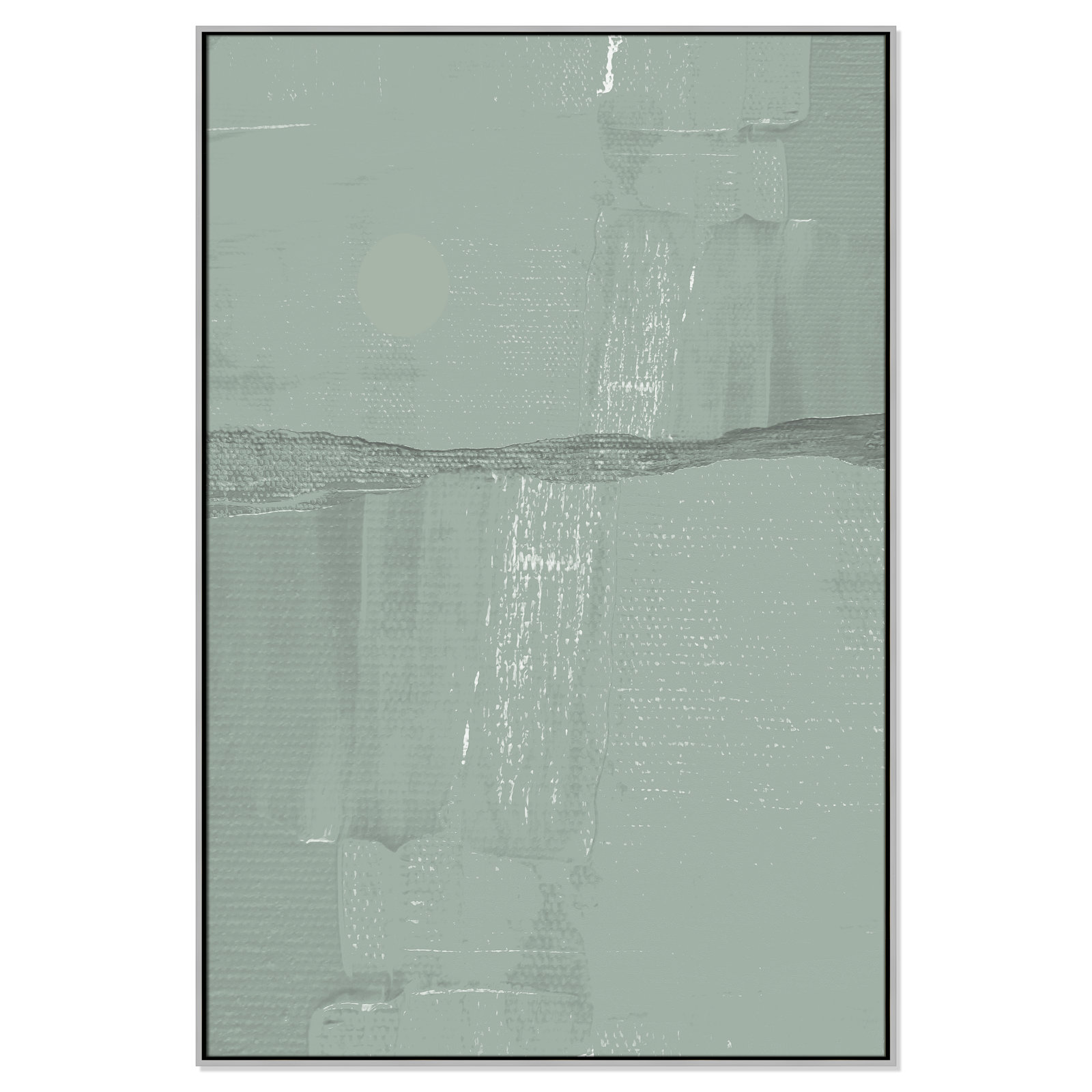 Sage Abstract, 61.5" H x 41.5" W x 2" D, Silver 