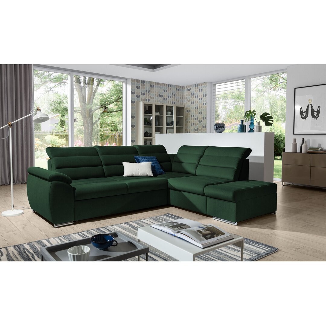 Ecksofa Busse aus Samt mit Bettfunktion