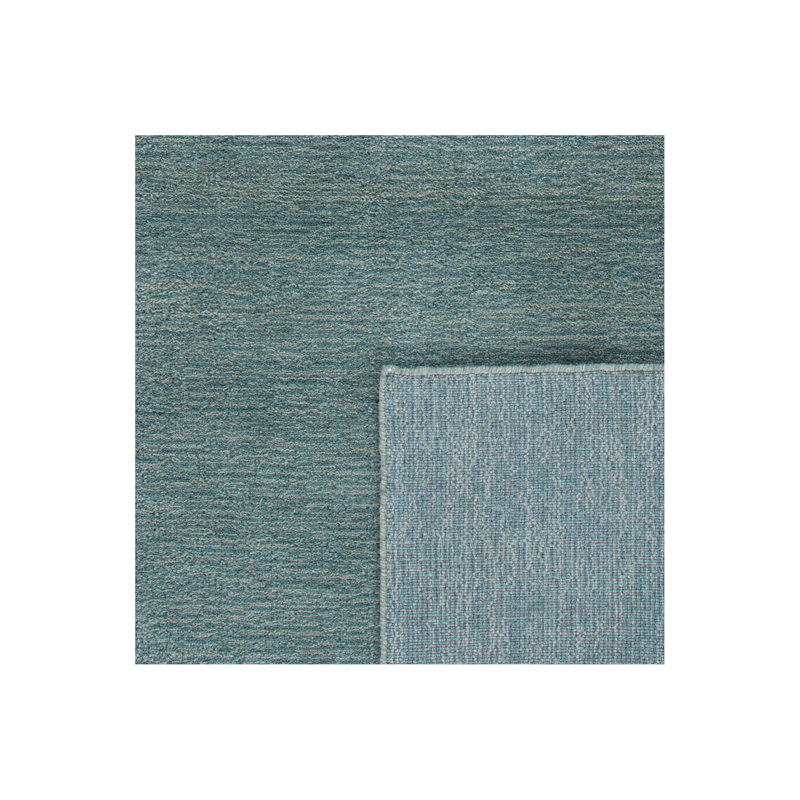 Southbury Hand Loomed Wool/Cotton Solid Color Rug in Blue Ombre, Rectangle 5' x 8'