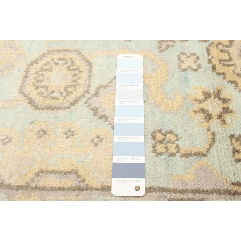 Tapis unique en laine noué à la main beige et brun nouvel âge 4 pi 1 po x 5 pi 10 po Glyndwer