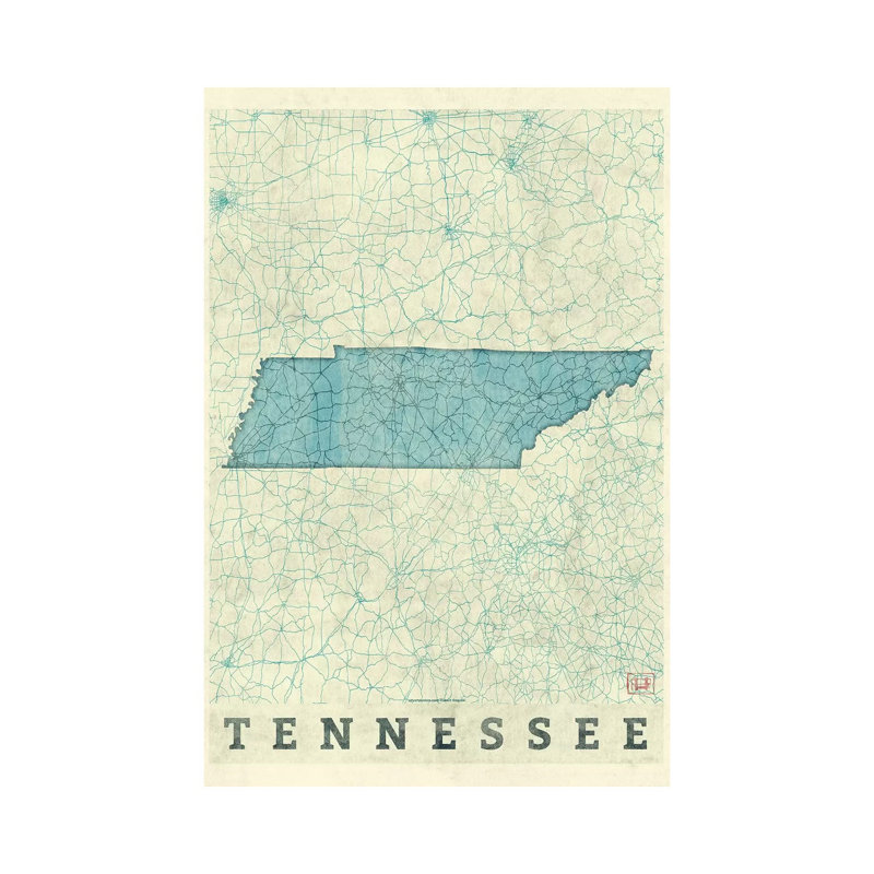 Tennessee Map by Hubert Roguski - Wrapped Canvas Print, 66.04 cm H x 45.72 cm W x 3.175 cm D