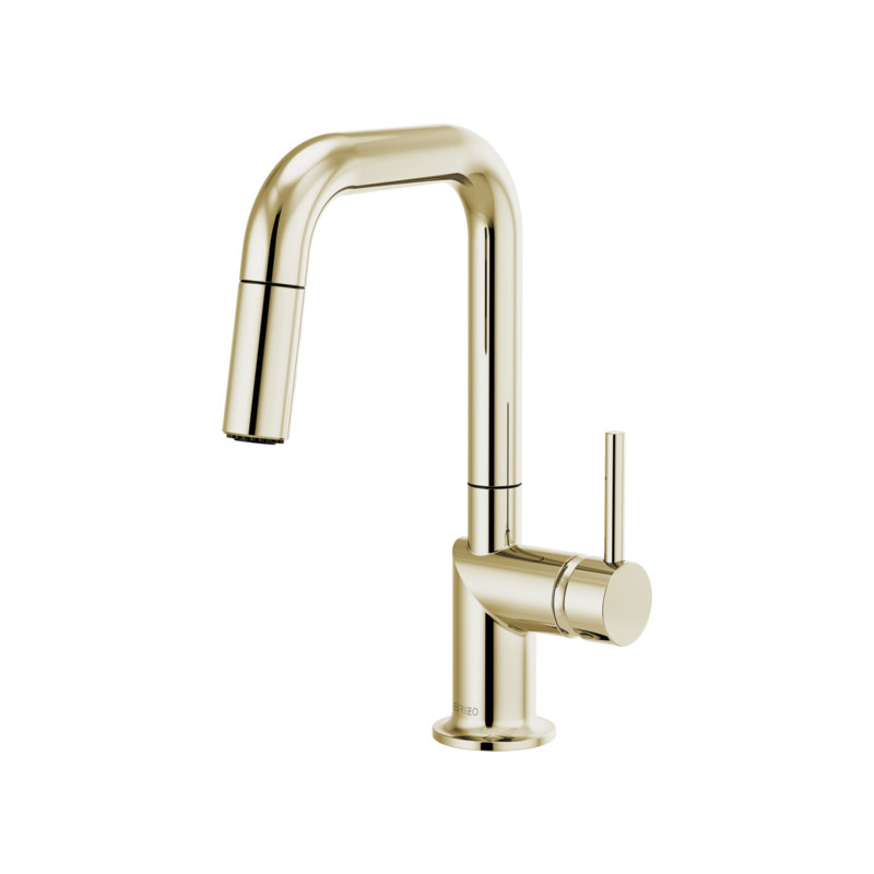 Odin® Pull-Down Prep Faucet with Square Spout, Lever, Polished Nickel