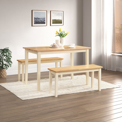 Alissah 2 - Person Rubber Solid Wood Dining Set