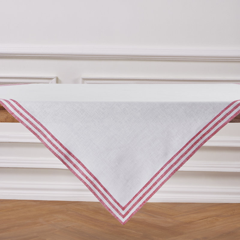 Mila - 100% Pure Linen Table Throw, Red