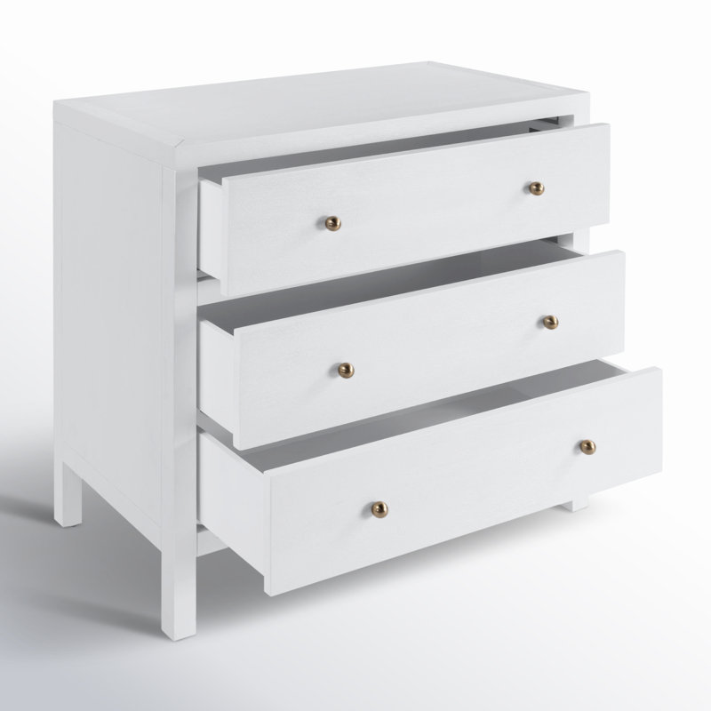 Nora 3-Drawer Chest, Textured White