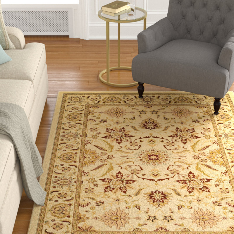 Tapis oriental crème / brun / bourgogne Klose, Rectangle 6 pi x 9 pi