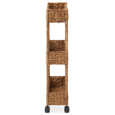 Chariot de rangement à roulettes à 3 niveaux, chariot de chambre de bébé à 3 niveaux mince jacinthe - Cannelle
