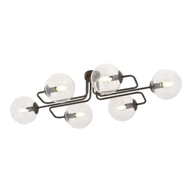 Cadesia Glass Semi Flush Mount, Transparent