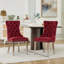Chaise de salle à manger rembourrée en velours rouge American Traditional American Wine
