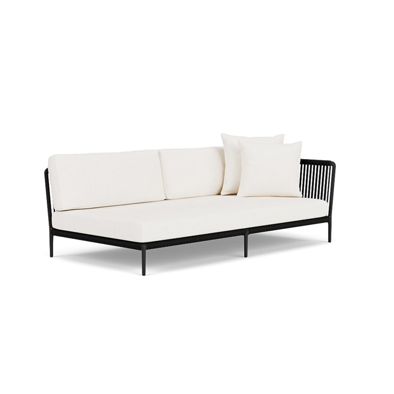 Otti Sectional Sofa, Blanca, Black, Right Hand Facing