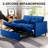 3 in 1 Convertible Sleeper Sofa Bed, 55" Pull Out Couches, Modern Loveseat Sleeper Sofa with Adjustable Reclining Backrest & Side Pockets for Living Room, Velvet Fabric, Blue-224946756