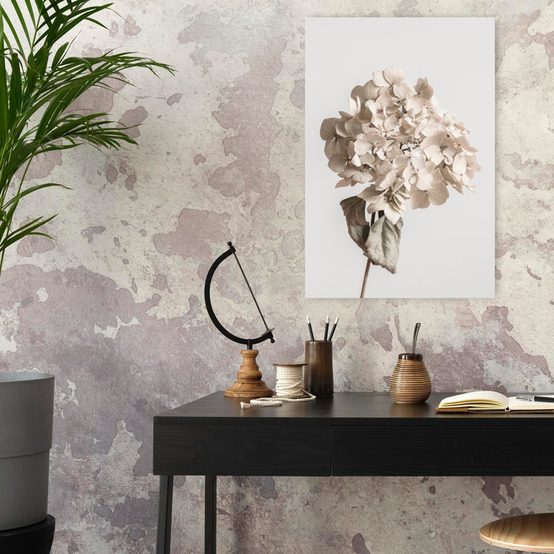 Beige dried flower Abstract Contemporary Flower Landscape Wall Art Print 1 Piece Wrapped Canvas Wall Art