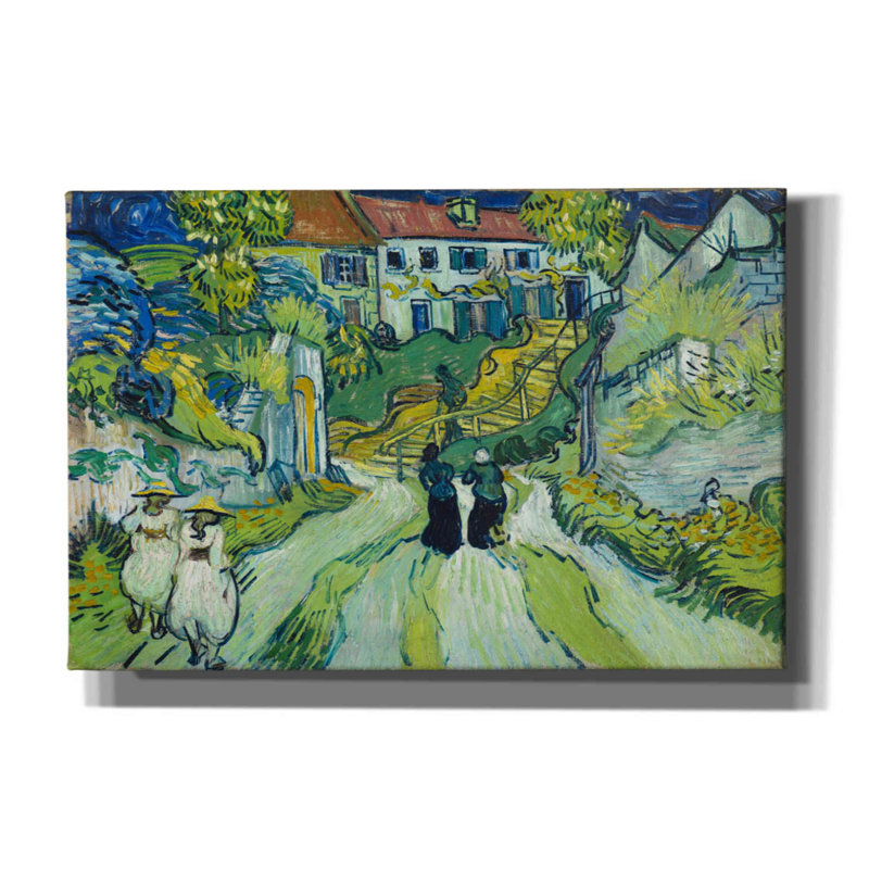 «Stairway At Auvers on Canvas» par MASTERS Print, H 12 po x l 18 po x P 0,75 po