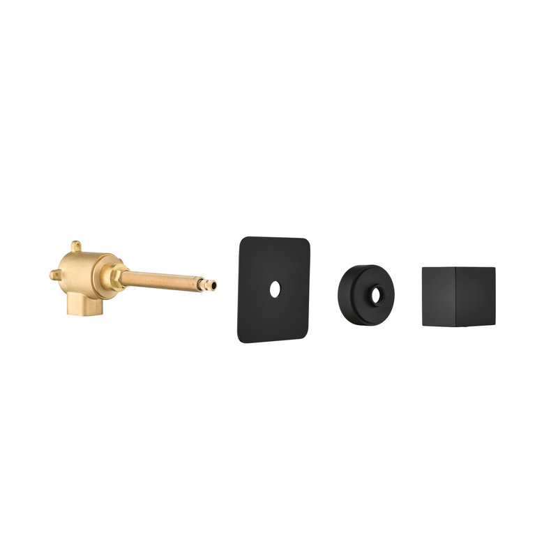 Valve de contrôle de volume de douche réglable noir mat - 3/4 po en métal coulé, poignée en laiton, métal noir, débit élevé