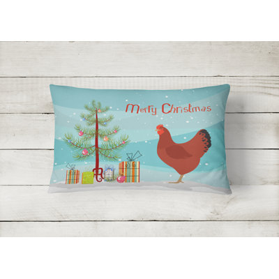  New Hampshire Red Chicken Christmas Indoor/Outdoor Throw Pillow