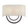 2 Light Soft Gold Large ADA Sconce With Hand Crafted Oatmeal Fabric Shade With White Fabric Inside