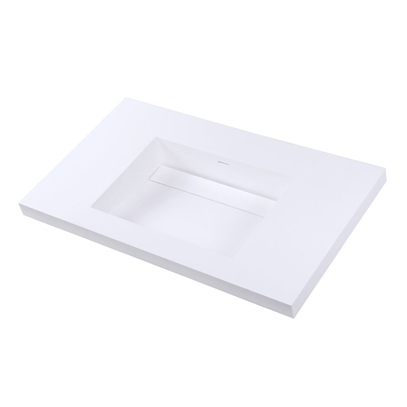 Kubista 36'' L Bathroom Sink, Matte White