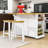 Kitchen Island with 2 Matching Bar Stools, Built-in Outlets and Ample Storage-1908676550
