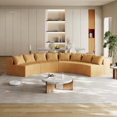 Canapé modulaire incurvé avec 8 coussins Corduroy