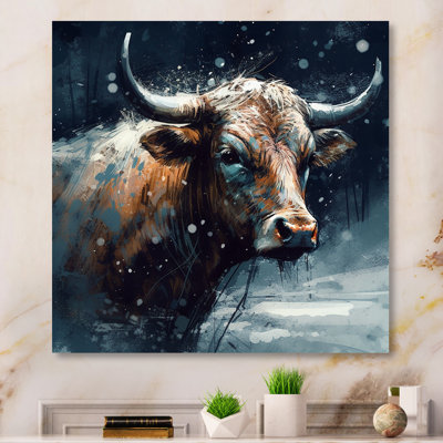 Vache dans la neige II - impression