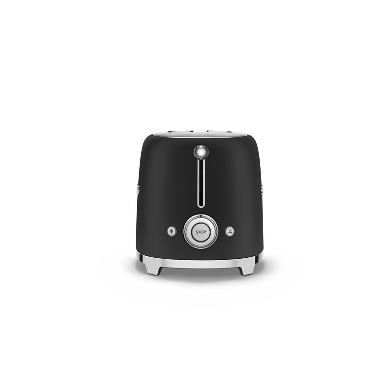 Smeg TSF01 50's Style Retro Two Slice Toaster - Matte Version, Matte Black