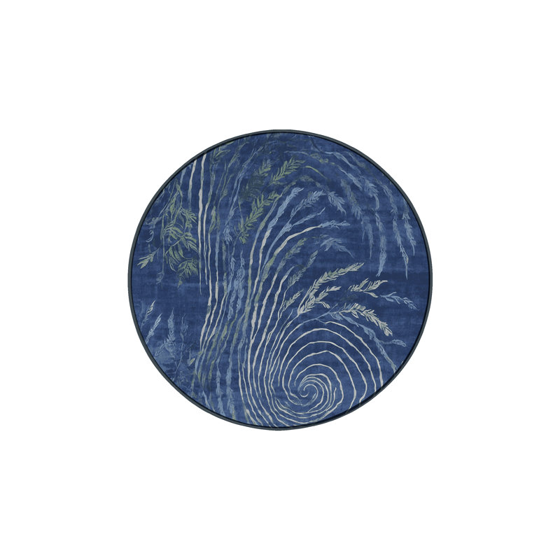 Machine Washable Gray Area Rug, Round 7'
