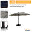 Parasol de patio 15 pi avec base et DEL 15 pi