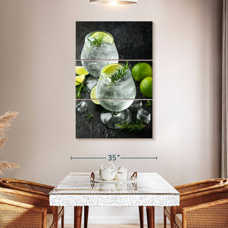 Yarlin Gin And Tonic Cocktails, 50" H x 32" W