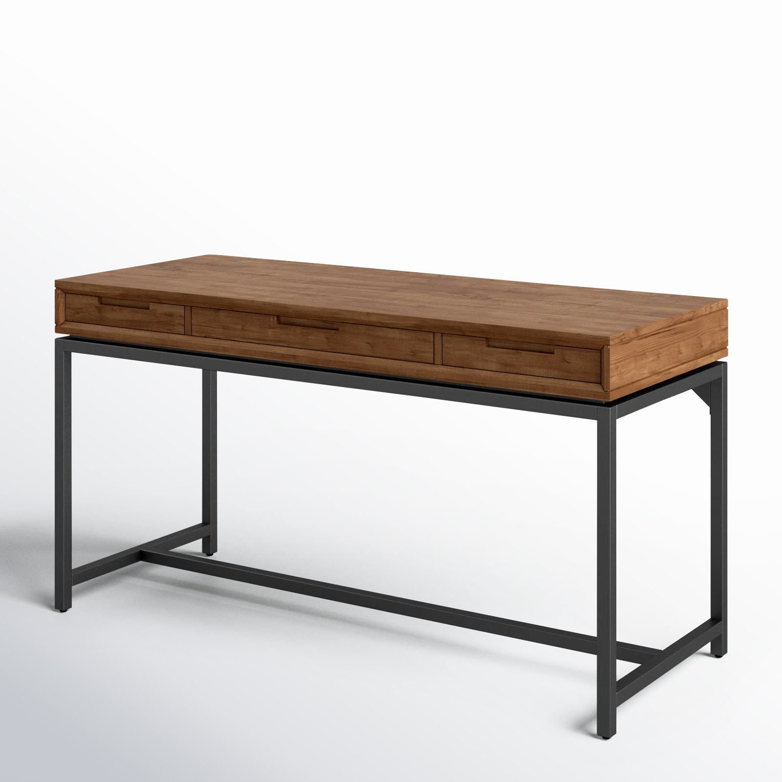 Lars Writing Desk, 31.50" H x 72" W x 24" D, Saddle Brown/Black