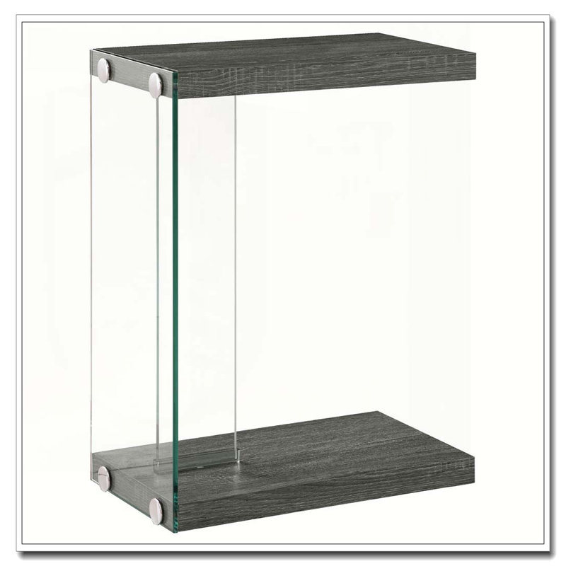 Table d'appoint en bois d'ingénierie gris Sampson