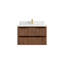 Teck flottant uni 36 po Sonoma X P 22 po Meuble-lavabo simple en D naturel foncé avec quartz Cove Empira