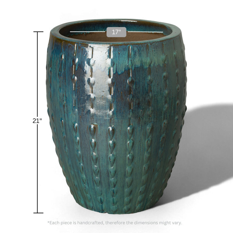 Stefanski Handmade Ceramic Planter, 31" H x 25" W x 25" D
