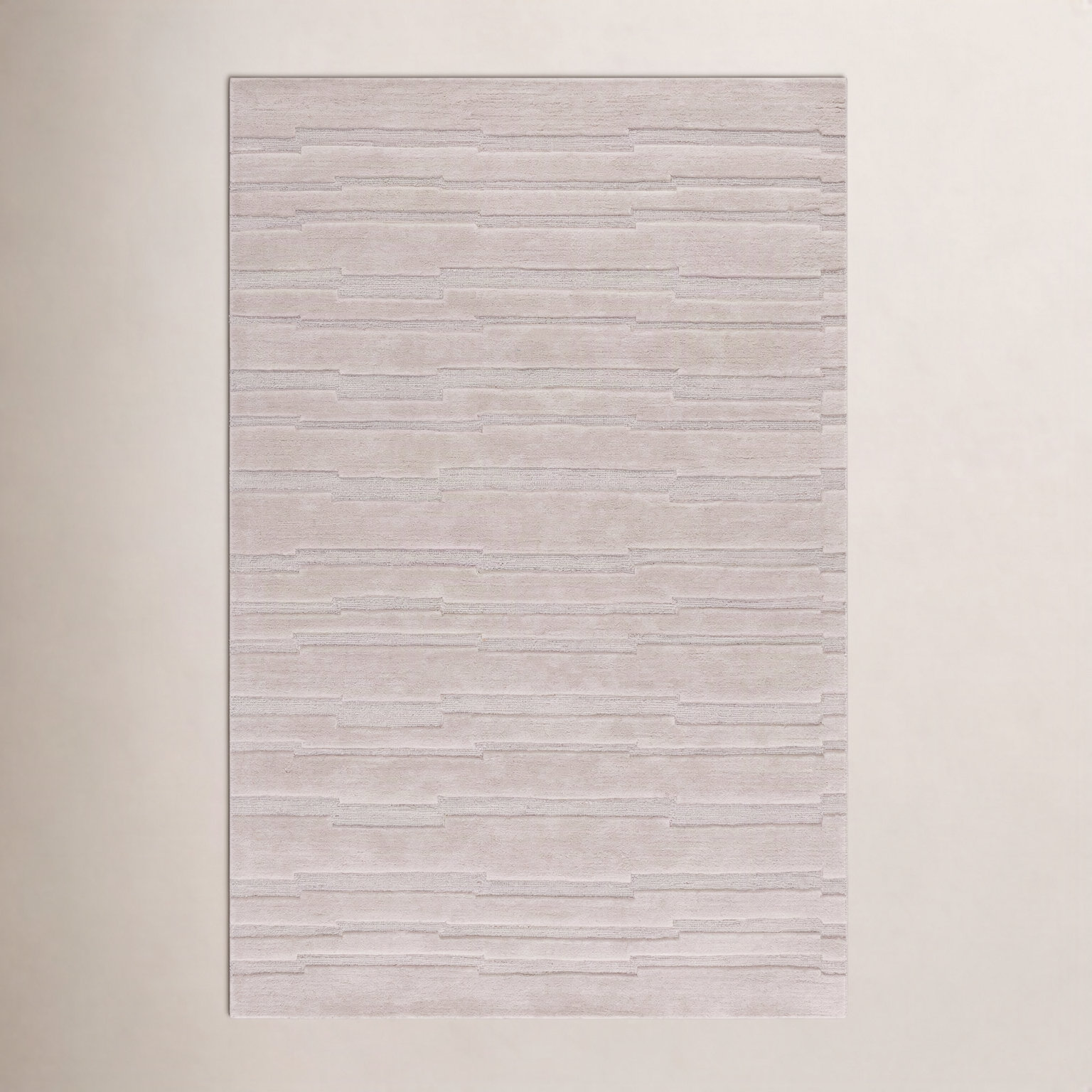 Elona Beige Hand-Tufted Wool Rug, Square 6'